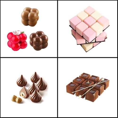 Meibum 4 Style Chocolate Cake Silicone Mold Homemade French Mousse Dessert Mould Muffin Pastry Pan Decorating Baking Tools