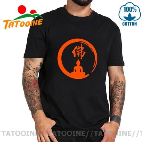 Tatooine Enso Zen Circle of Enlightenment T shirt men Meditation Chinese Character Buddha T-shirt Buddhism Japan style tee shirt