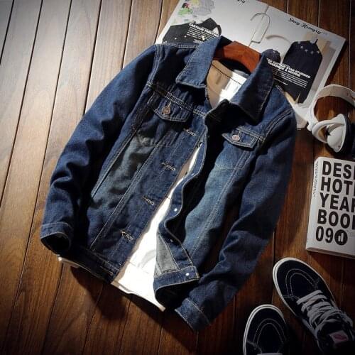 2020 Autumn Spring Men Jacket Slim Solid Color Cotton Blends Lapel Collar Long Sleeves Casual Free Shipping