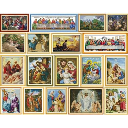 Cross stitch kits Jesus Family Angel Counted Stamped Home Decor Christianity Embroidery cross stitch set Cross-stitch Needlework