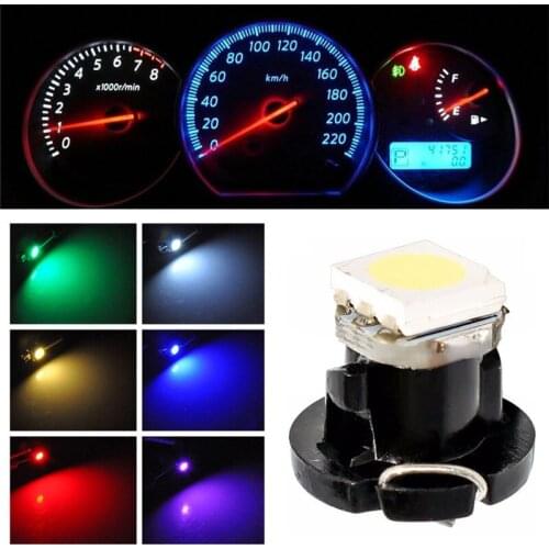 New 10Pcs Car Instrument Light T3 T4.2 1210 3528 T4.7 5050 1 SMD LED DC12V Auto Dashboard Dash Lamp Cluster Bulbs 6 Color#294302