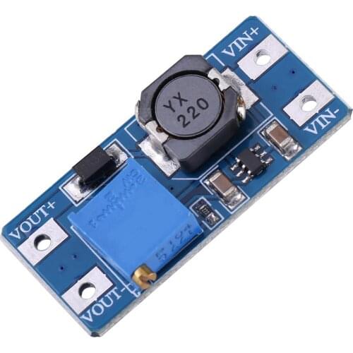 MT3608 DC-DC Voltage Step Up Adjustable Boost Converter Power Supply Module 2A 2V~24V DC to maximum 28V DC Power Step-up Module