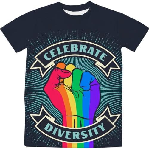 REAL American US SIZE Celebrate Diversity Sublimation Printing Plus Size 3XL 4XL 5XL 6XL Top T-Shirt