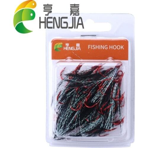 20Pcs/Box High Carbon Steel Fishhooks Jig Hook with Feather Carp Lake River Ocean Fishhooks Treble Fishing Hooks Tackle
