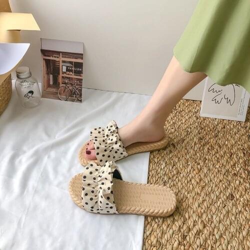 New Slippers Women Summer Bow Summer Sandals Slipper Indoor Outdoor Flip-flops Beach Shoes Female Fashion Shoes