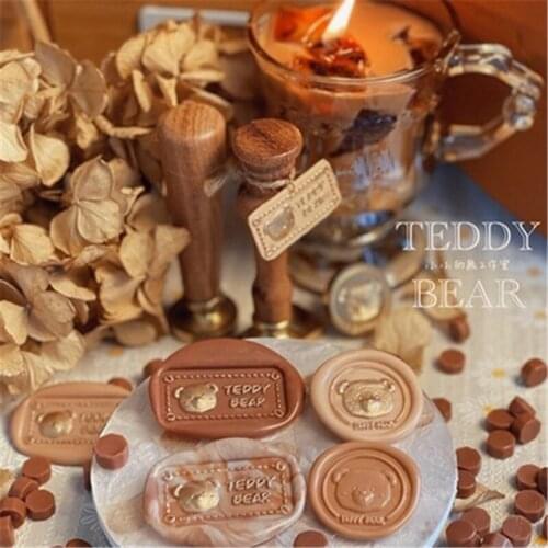 Retro Teddy Bear Irregular Stamp Head 3D Wax Seal Heads Vintage Stamps Postage Journal Package Wedding Gifts Envelope Handmade