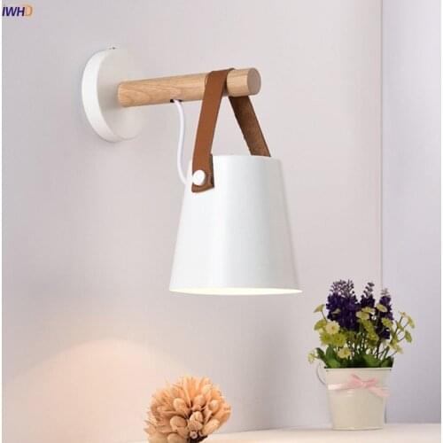 Nordic Wall Lamp LED Wall Light Wooden Wandlamp Off White Bedroom Bathroom Light For Home Corridor Applique Murale Luminaire