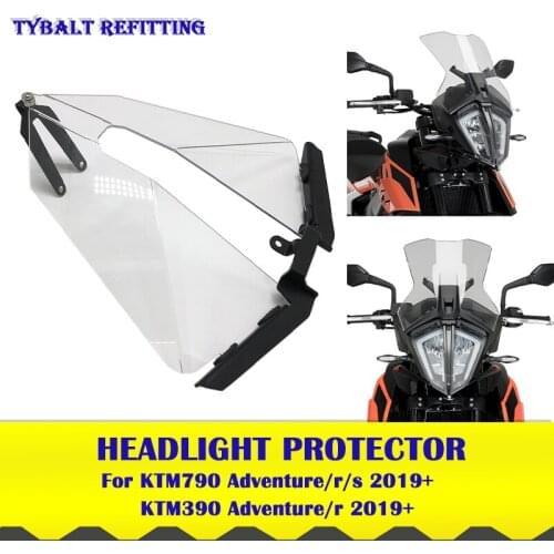 Compatible FOR KTM 790 390 Adventure/R/S Motorcycle Headlight Head Light Guard Protector Cover Protection Acrylic Grill
