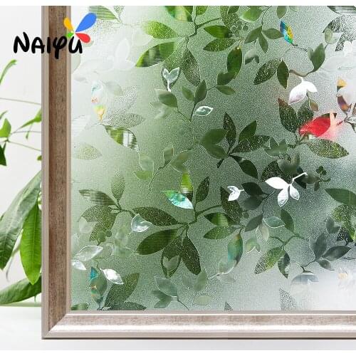 Thickened Leaf pattern Heat Insulation Explosion-proof Glass No-glue 3d Static Cling Decorative Sticker Window Film