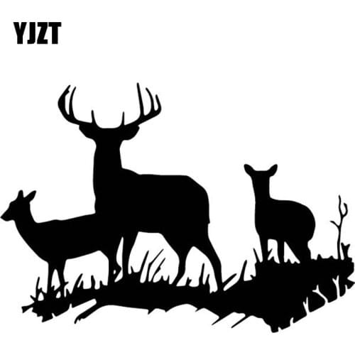 YJZT 17.7CM*12.5CM Deer Decoration Vinyl Decal Body Of Car Accessories Car Sticker Black/Silver C4-2010
