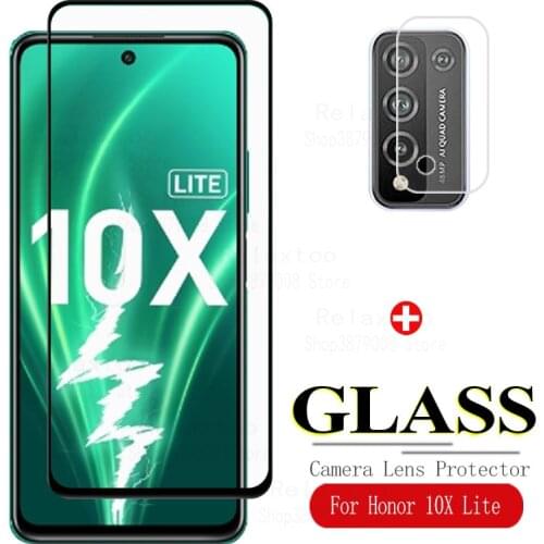 Full cover tempered glass on honor 10x lite camera lens protector for huawei honor 10x lite 10 x lite 10xlite light safety glass