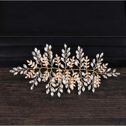 Ladies Pearl Headband Silver Rhinestone Crystal Headbands Bride Pearl Headband Hair Accessories For Women Wedding Hair Jewelry