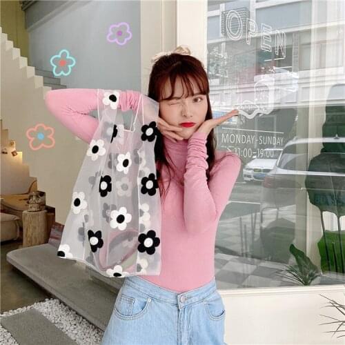Girls Bag Embroidery Flower Organza Handbag Summer Korean Lady Sweet SOFT High-Capacity Handbag Small Fresh Women Bag