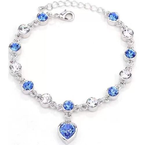 Beautiful Elegant Bracelet Bangle For Women Lady Fashion Bracelets Crystal charm Women Link Chain Jewelry Bangles 16 Colors 2020