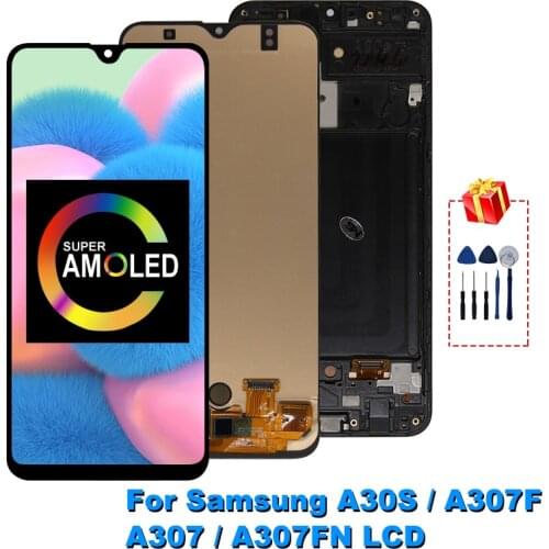 6.4" For Amoled Samsung galaxy A30S LCD A307 A307F Display Touch Screen Digitizer Assembly For Samsung A307FN Replacement Parts