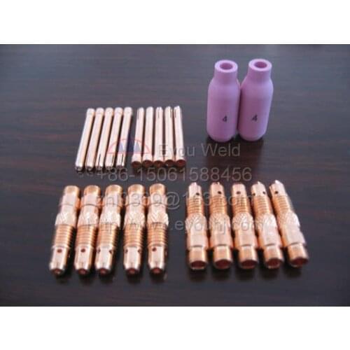 10pcs Consumables(1/16" 1.6mm Nozzle+Collect+Collect Body) For TIG Welding Torch WP17 WP18 WP26, [WP-17 WP-18 WP-26]