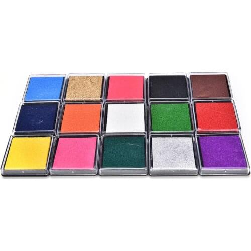 15 colors Cute Inkpad Craft Oil Based DIY Ink Pads for Rubber Stamps Fabric Scrapbook Wedding Decor Fingerprints stamp ink pad