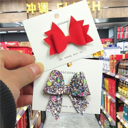 2 Piece Pretty Swallowtail Ties Bows Elastic Bands For Baby Girls Hairpin Creativity Pink Clips Scrunchy Kids Hair Accessories