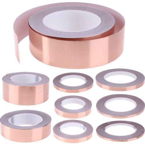 20 Meter Single Side Conductive Copper Foil Tape Strip Adhesive EMI Shielding Heat Resist Tape 5mm 6mmCopper Foil Tape