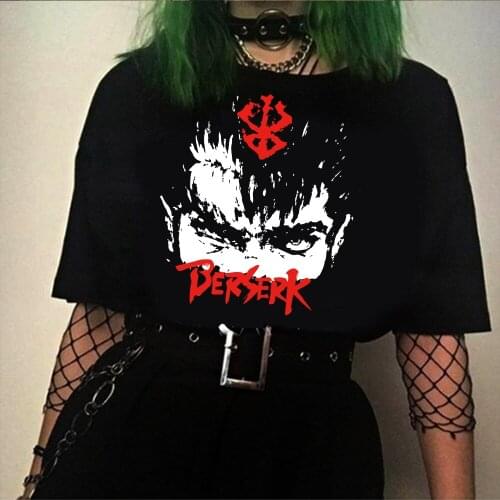2021 Men Berserk Guts T Shirt Anime Short Sleeve O Neck Tee Shirt Plus Size T-Shirt Unisex