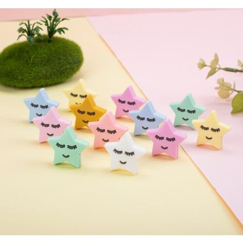 Sunrony 50pcs New Cartoon Stars Baby Rodent BPA Food Free Silicone Teething Nursing Pacifier Silicone Beads