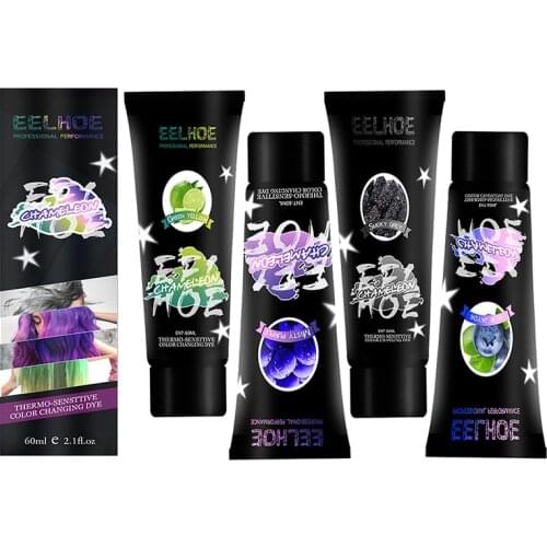 60ml Temperature Change Hair Dye Thermochromic Color Changing Hair Wax Sensing Shade Shifting Hair Coloring 4Colors