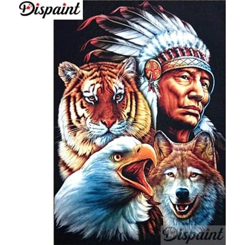 Dispaint Full Square/Round Drill 5D DIY Diamond Painting "Man eagle" Embroidery Cross Stitch 3D Home Decor A10468