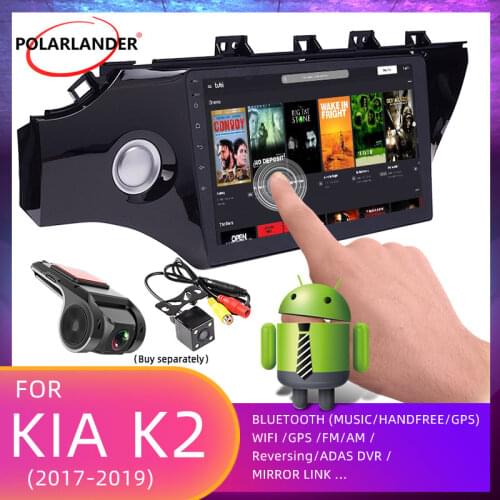 Car Radio 10.1 Inch 2Din Android 9.1 GPS Navigation 45W*4 Bluetooth Touch Screen 1+16G WiFi Suitable for KIA K2 2017 2018 2019