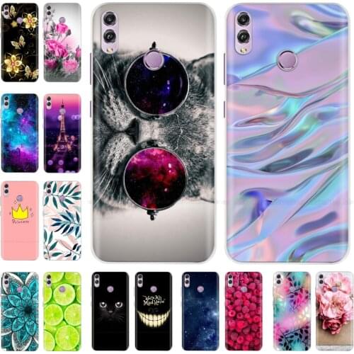 For Honor 8X Case Painted Soft Silicone TPU Phone Cover for Honor 8X 8 X Honor8X Case Cover Phone Cases Shell Coque Bags Flower