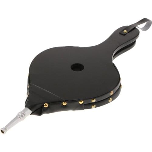 Wood Fireplace Bellows Air Blower Hand Bellow Camping BBQ Fire Pit Campfire Bellow Pumps, with Hanging Strap