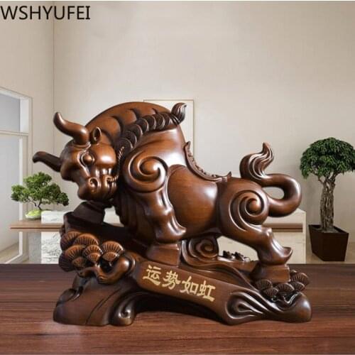 Feng Shui Zodiac cow Money lucky Fortune Wealth Chinese Home Office Decoration Tabletop Ornaments Lucky Shop decoration