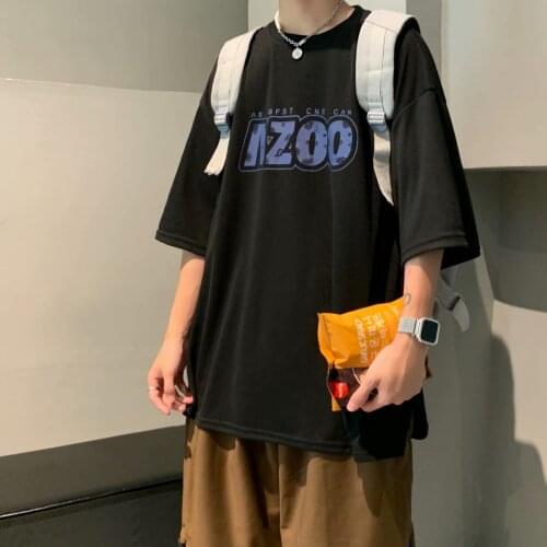 Short-sleeved t-shirt male loose trend ins Hong Kong style summer new shirt tide brand hip-hop five-point sleeve clothes