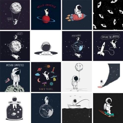 GATYZTORY 60x75cm Frame DIY Painting By Numbers Acrylic Astronaut Hand Painted Oil Figure Paint By Numbers For Home Decor Art