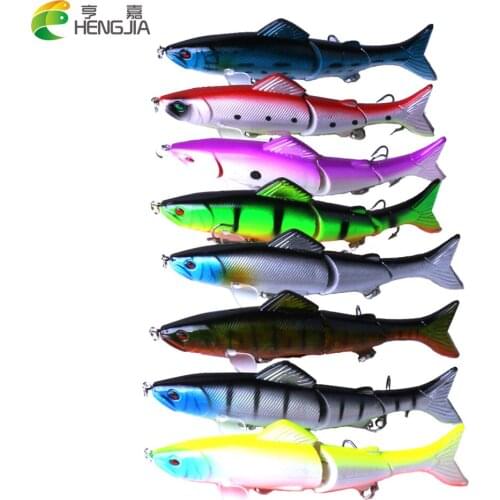 HENGJIA 8pcs 12.5cm/19g isca artificial jointed fishing lures pike crank bass peche pesca fishing tackles
