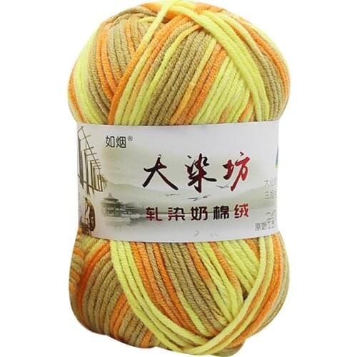 DIY Cotton Knitting Yarn Crochet Yarn 5 Strands Colorful Long-staple Cotton Crochet Knitting Sweater Scarf Woolen Yarn Sweater