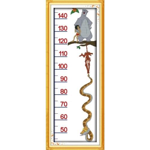 Joy sunday cartoon style Bear, snake and monkey popular stamped counted cross stitch kits for kids simple embroidery