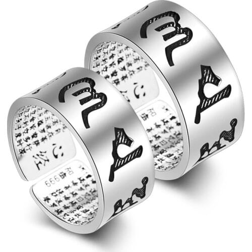 100% 925 sterling silver fashion retro style thai lovers`rings adjustable finger ring jewelry gift drop shipping wholesale