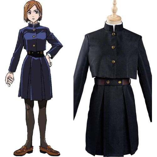 Anime Jujutsu Kaisen Cosplay Nobara Kugisaki Costume Japanese Black School Uniform Dress Outfits Halloween Christmas Costumes