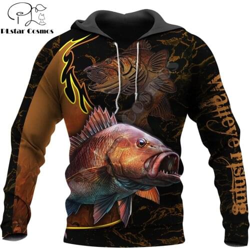 Beautiful Walleye Fishing 3D All Over Printed Unisex Deluxe Hoodie Men Sweatshirt Zip Pullover Casual Jacket Tracksuit KJ309