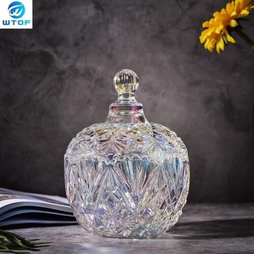 Creative Wedding Glass Colorful Candy Cans North European Style Snacks Cans Coffee Table Sugar Cylinder Home Decoration Gifts