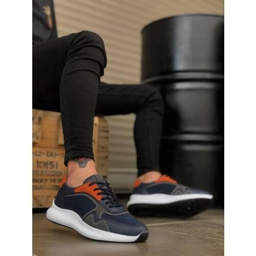 BA0174 High Bottom Casual Laced Navy Blue Sneakers Men 'S Shoes