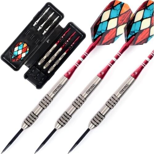 CUESOUL 95% Tungsten 24g Tungsten Steel Tip Darts Set