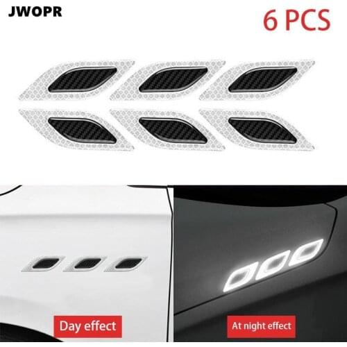 Carbon Fiber Car Reflective Strip Motorcycle Reflective Car Sticker Safety Scratch Warning Sticker for Bnw for Kia for Audi