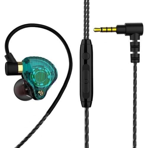 New 3.5mm Wired Dual Driver Earphones Stereo Bass Sport Running Headset HIFI Monitor Earbuds Handsfree With Microphone QKZ SK3