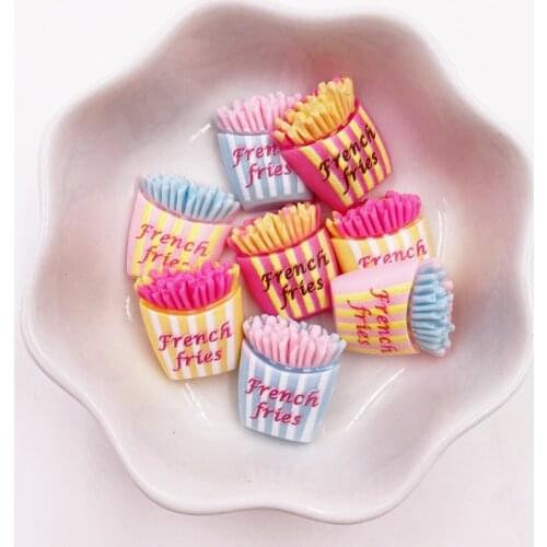 New 20pcs Resin Colorful French Fries Flatback Figurines Cabochon Scrapbook DIY Craft Home Decor Accessories OH46