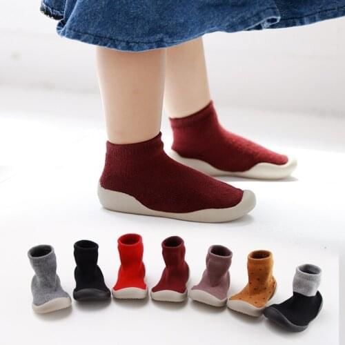 Newborn baby shoes baby anti-slip toddler socks baby soft rubber sole floor sock shoes baby non-slip firstwalk shoes socks