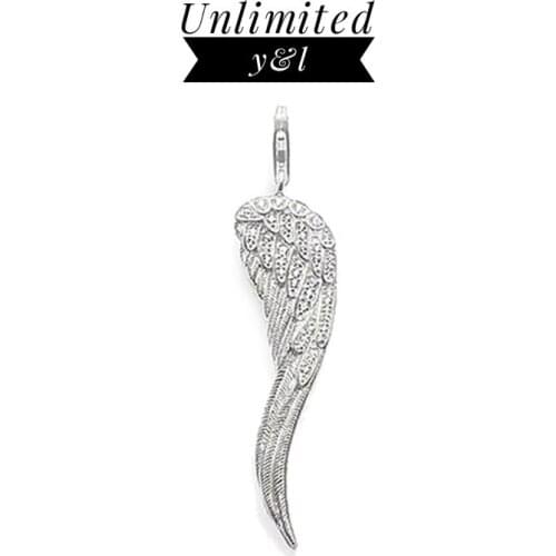 Angels Wings Feather Charm Pendants Ethnic Style Silver Fashion Jewelry Accessories Fit Chain Necklace Women Men
