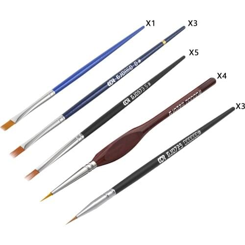 Professional Model Painting Pen Hook Line Pen Model Percolation Pen Surface Pen Wooden Handle Paint Brush