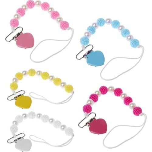 Pacifier Chain Hand Made Pearls Princess Baby Pacifier/ Nipples /Dummy /Chupeta Pacifier Clips