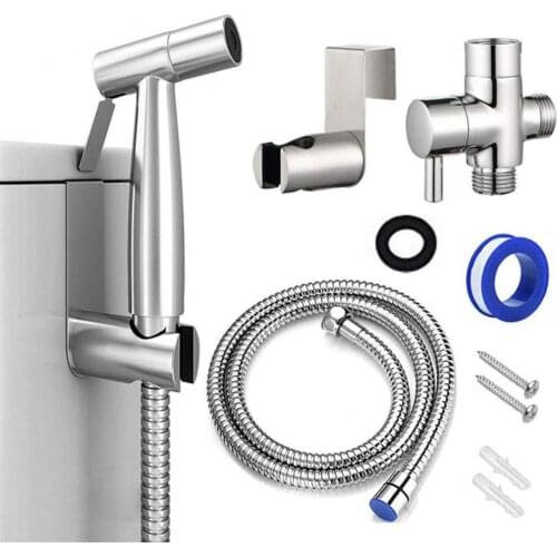 Spray Gun Set Toilet Handheld Stainless Steel Bidet Spray Shower Sprayer Kit Bathroom Tool Bidet Faucet Bathroom Device